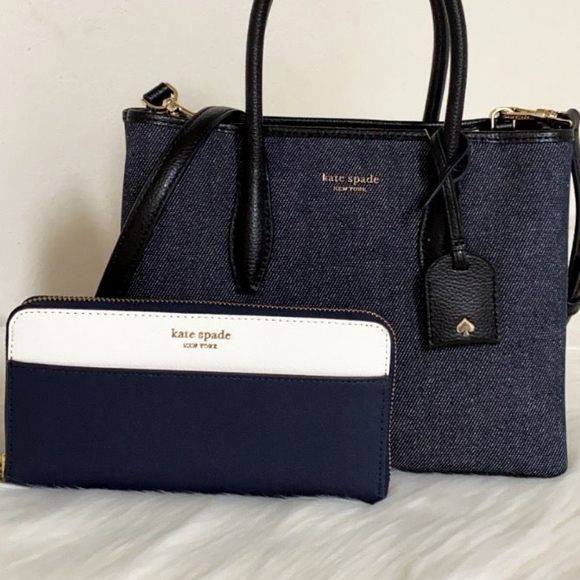 kate spade Handbags - ⚜Kate Spade Eva Denim Zip Top Satchel +wallet